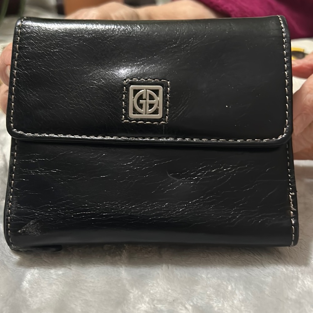 Gia I Bernini black leather wallet